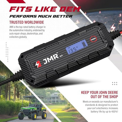 JMR 12V Battery Charger for John Deere, 12V Cig. Port, No Lithium Mode | Trickle Charger Conditioner Maintainer For Gator Buck DB120 Timberjack All Models - size: No Lithium Mode