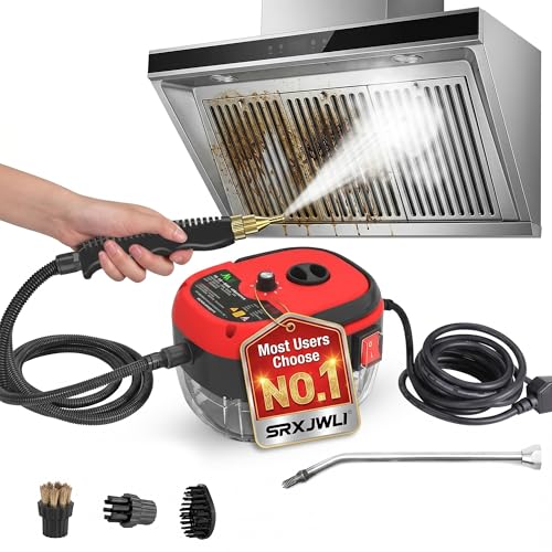 2500w Handheld High-Temperature Pressurized Steam Cleaner High Pressure Temperature Multi Purpose Heavy Duty Portable with Attachments for Car Engine Home Multi-surface 1000ml(Red) - color: Red