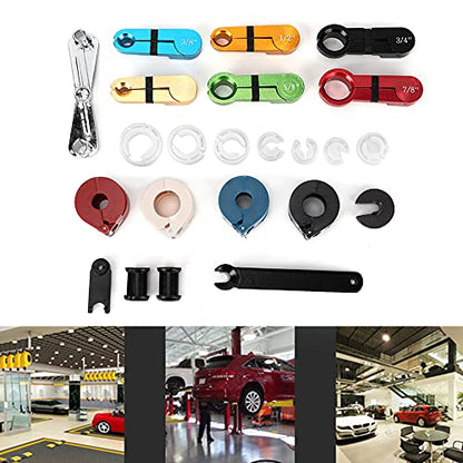 22Pcs Car Air Conditioning Hose Oil Fuel Pipe Line Disconnect Tool Kit, Vehicle Repairing Set, Wide Application for Car Decoration Shop, Easy Disassembly of Quick Couplings