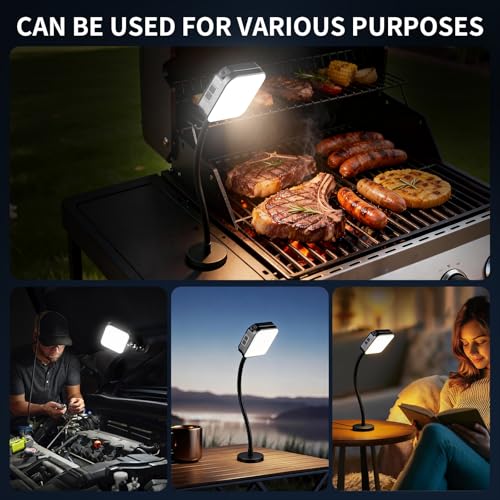 Ultra-Bright Magnetic Grill Lights for Outdoor Grill, Rechargeable Grill Light Waterproof BBQ Light for Grill, 360° Rotate Camping Lights, BBQ Accessory Gift for Men