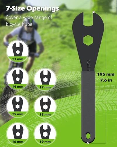 Pawfly Bike Cone Wrench Set Tool, Slim Open End Spanner Tool Kit for Bicycle Wheel Hub Repair - style: 13-19mm