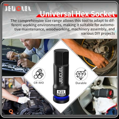 20mm Hex Impact Bit Socket, H20 1/2" Drive Allen Socket, Cr-Mo | 3-Inch, Lengthen Hex Screwdriver Adapter for Electric Ratchet Wrenches Fastening Screws, Socket Wrench, Head Drill - size: 1PC | H20 20MM