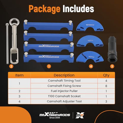 maXpeedingrods Engine Alignment Locking Timing Tool Kit for Mercedes Benz M157 M276 M278, with 3PCS Camshaft Adjuster Tools T100 Camshaft Scoket Fuel Injector Puller, 276589014000, 278589002300 - style: 10 Pcs