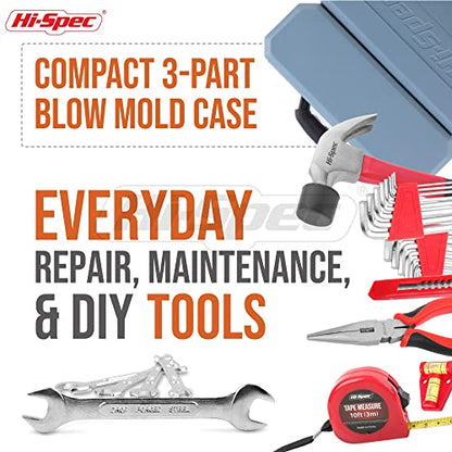 Hi-Spec 73pc Home and Garage Tool Kit Set. Essential Household and Auto Repair Tools. Includes Pliers, Sockets, Wrenches and a Hex Key Set in a Toolbox Carry Case - size: SAE and Metric_73 PCS