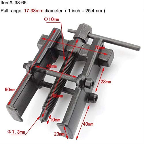 Two Jaw Twin Legs Bearing Gear Puller Remover Hand Tool Removal Kit (17-38mm) - size: 17-38mm