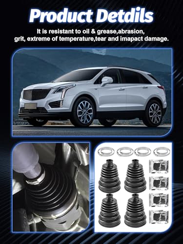 4PCS CV Boot fit 26-34mm Shaft 55-125mm Height | Silicone CV Axle Boot Repair Kit Tie Rod Boot for Most Vehicle CV Joint Boot Replacement Kit - size: 4PCS CV Boot
