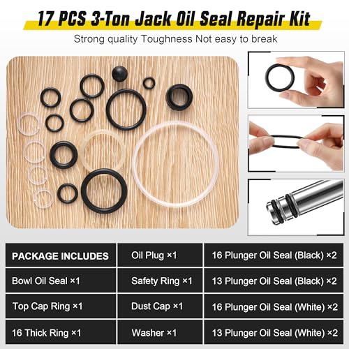 Saillong 3 Ton Dual Pump Floor Jack Rebuild Kit,Large & Small Low Side Pump Piston Plungers with 17PCS Seal Kit,Compatible with Pittsburgh,Big Red,Harbor Freight,Arcan,Horizontal Jack Replacement Part