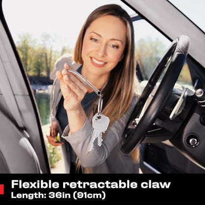 NoCry Premium Pick Up Tool Set — Includes a 36in Flexible Claw Grabber and a Telescoping Magnetic Pickup Stick with a 16lb Pull Force Magnet — Anti-Rust Zinc Coating - style: Set A - Claw and Pick-up Tool
