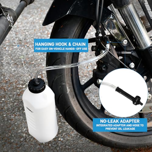 1L Brake Bleeder Bottle with 24 inch Tube and Rubber Connector | Brake Bleeder Kit One Person, For Collect Waste Brake Fluid - size: 1 L Reservoir Bottle