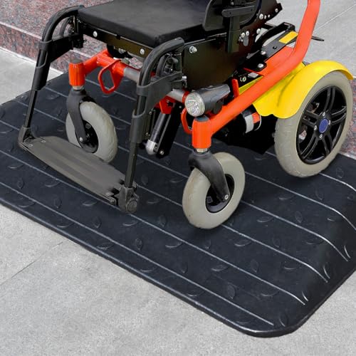 1" - 4" Rise Height Heavy-Duty Rubber Threshold Ramps, Cuttable Entrance Doorway Ramp, Non-Slip Curb Ramps, Loading Ramps for Wheelchair Scooter Car Outdoor Indoor (2.5" Rise) - size: 2.5" Rise