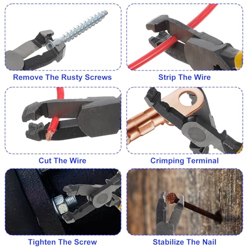 Multi-Function Screw Extractor Pliers, Stripped Screw Remover Tool with Non-slip Mouth, Remove Rusted Screws, Screws Pliers for Tightening, Loosening and Gripping Nuts and Bolts