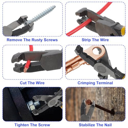 Multi-Function Screw Extractor Pliers, Stripped Screw Remover Tool with Non-slip Mouth, Remove Rusted Screws, Screws Pliers for Tightening, Loosening and Gripping Nuts and Bolts