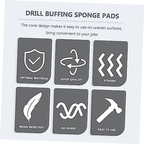PRETYZOOM 9pcs Car Wheels Polishing Sponge Cone Kit Buffing Pads for Electric Drills Auto Detail Cleaning Tool for Wheel Orange Yellow