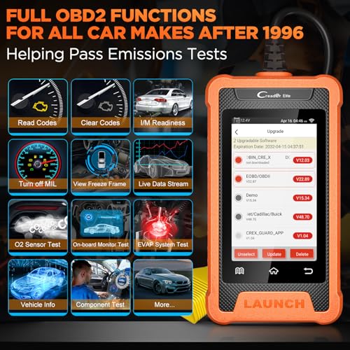 LAUNCH Creader Elite OBD2 Scanner Fit for Chrysler Dodge Jeep Ram,Full Systems Code Reader with All Resets,Active Test,Battery Matching Bi-Directional Diagnostic Scan Tool