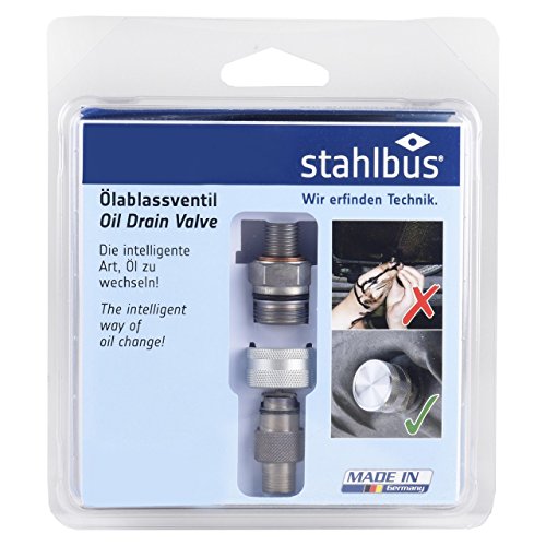 Stahlbus Oil Drain Valve Plug M24x2.0x12mm Steel - CLEAN, EASY, NO TOOL Oil Change - Includes Oil Drain Plug, Washer, Cap, Connector, Silicone Hose - size: M24x2.0x12mm