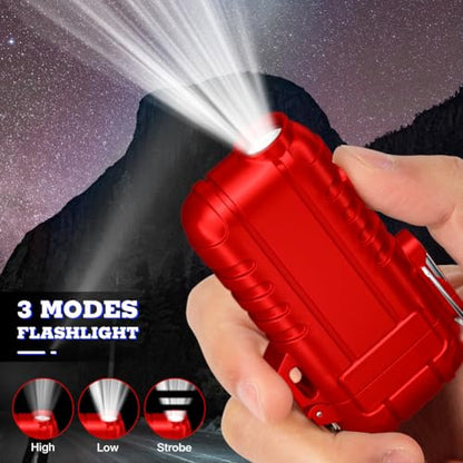 LcFun Electric Lighter Outdoor Windproof USB C Rechargeable Plasma Arc Lighters Electronic Flameless Lighter with Flashlight for Camping Hiking, Survival Kits, Tactical Gears for Men - color: Red, style: Flexible Arc With Flashlight
