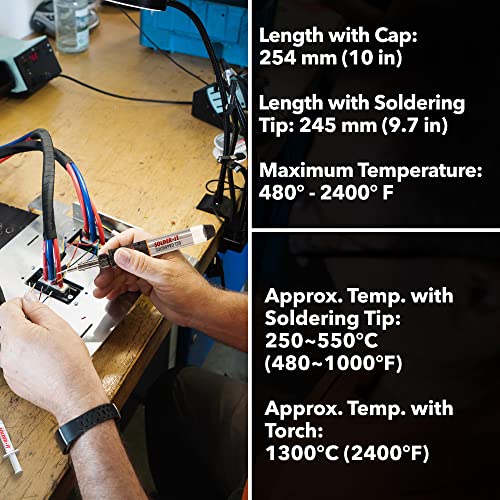 Solder-It SolderPro 120 Soldering Iron Kit (PRO-120K) | Multi-Function Butane Heat Tool with Tips and Case | Cordless and Portable Soldering Gun | Home Improvement Tools and Soldering Kit Essential