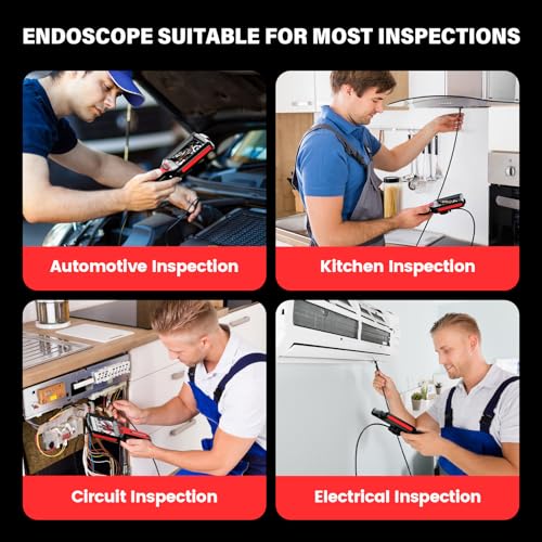 Endoscope Camera with Light: 5" 1080P HD Dual-Lens Inspection Borescope Camera for Sewer - 16.4ft Waterproof Industrial Endoscope - Flexible Snake Bore Scope for Plumbing Automotive