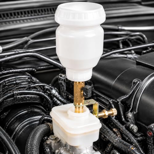 Japard Brake Fluid Refill Bottle, Bleeder Bottle with Adjustable Clamp 1 Liter Master Cylinder, Dispensing Refilling Brake Bleeder Kit, Safe to Prevent Any Spatter