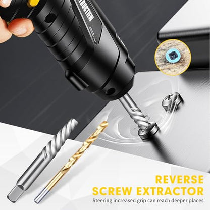 16 Pcs Stripped Screw Extractor Set – Easy Out Screw Extractor Set,Hss 6542 Bolt Extractor Kit,Stripped Screw Removal Tools for Remove Stripped Screws and Broken Bolts - size: 16 Pieces