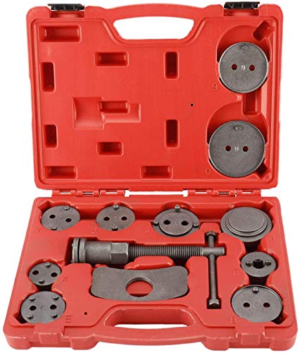 8MILELAKE 12pcs Disc Brake Caliper Compression Wind Back Tool Kit, Heavy Duty Brake Piston Caliper Compression Tool Set for Brake Pad Replacement Fit For Most American, European, Japanese Autos