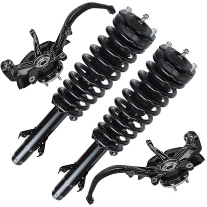 Detroit Axle - Front Steering Knuckles Wheel Hub Bearings Struts w/Coil Springs Replacement for Ford Fusion Lincoln MKZ Mercury Milan - 4pc Set - size: 4QU47649/ Big strut kit
