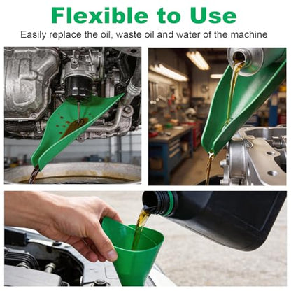 Silicone Form a Funnel, Wide Mouth, Spill-Free Filling, Foldable Flexible Funnel for Oil Change, Universal Flexible Drain Funnel for Automotive Engine Oil, Transmission Fluid, Narrow Space Environment