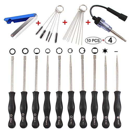 PANGOLIN Carburetor Adjustment Tool Kit Carb Cleaning Tool Kit with Case | 10 Pcs Tune-up Adjusting Tool with Ignition Spark Tester for Common 2 Cycle Carburetor Small Engine