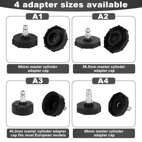 11pcs 3L Brake Bleeder Kit with Vacuum Pump, 1L Waste Bottle & 4 Master Cylinder Adapters - One Person Brake Pressure Bleed System Motive Power Fluid Bleeding Tool for Most Vehicles