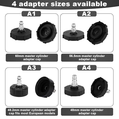 11pcs 3L Brake Bleeder Kit with Vacuum Pump, 1L Waste Bottle & 4 Master Cylinder Adapters - One Person Brake Pressure Bleed System Motive Power Fluid Bleeding Tool for Most Vehicles