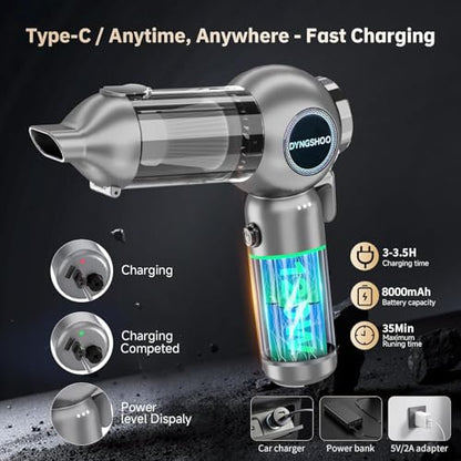 Brushless Handheld Car Vacuum （Equipped with a one-Touch Window Breaker and Seatbelt Cutter ）25000Pa Ultra-Strong Suction Ultra-Lightweight Mini Portable Vacuum Cleaner ， for Car，Office Desk，Pet Hair