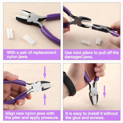 SPEEDWOX 5.5-Inch Double Nylon Flat Jaw Pliers for Jewelry Making - Soft Jaw Pliers - style: Flat Nylon Jaw Pliers