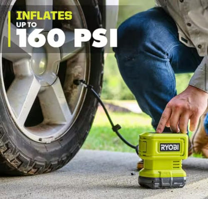 Simendong for RYOBI 18V ONE+ Cordless High-Pressure Inflator Tool (Tool Only), Compact Design for Car Tires, Sports Balls, Air Mattresses, and Inflatables