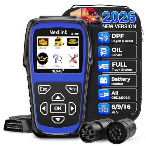 NEXAS NL102P Heavy Duty Truck Scanner with DPF Regeneration, Full System Diesel Diagnostic Tool for J1939/J1708 Trucks - size: truck scanner