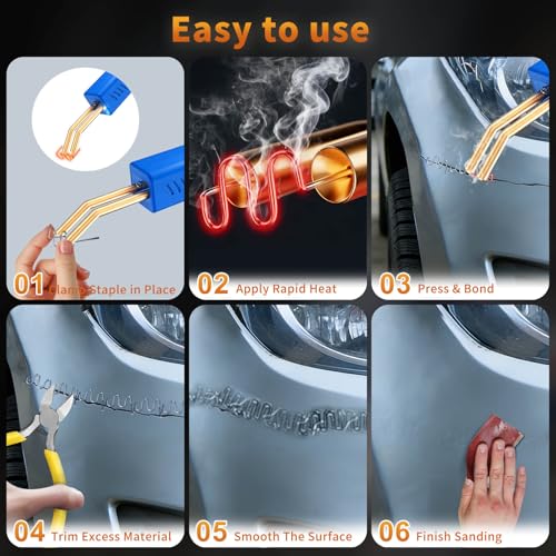 Plastic Welder, 1200PCS Staples, Plastic Welding Kit, Must Have for DIYers, Instant On/Off, Welder Kit, Bumper Repair, Portable Toolbox (Blue)