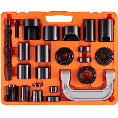 VEVOR Ball Joint Press Kit, 25 pcsTool Kit, C-Press Ball Joint Remove and Install Tools, for Most 2WD and 4WD Cars, Heavy Duty Ball Joint Repair Kit for Automotive Repairing - style: 25 PCS