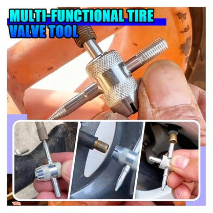 YoRise 4-Way Car Tire Valve Core Removal Tool, Multifunctional 4-in-1 Automotive Valve Stem Puller, Universal Vehicle Tire Stem Repair Wrench for Car, Bike, Bicycle, Automobile(2PCS) - size: 2PCS