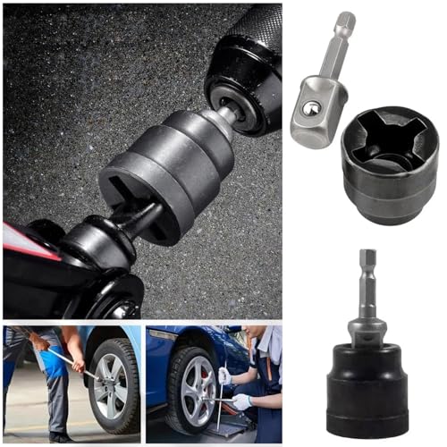 2 Pack Scissor Jack to Impact Driver Adapter Instead of Car Jack Ratchet Wrench for 1/2 Inch Impact Wrench 1/4" Hex Electric Screwdriver Cordless Drill Power Tool Scissor Lift Jack Car Kit