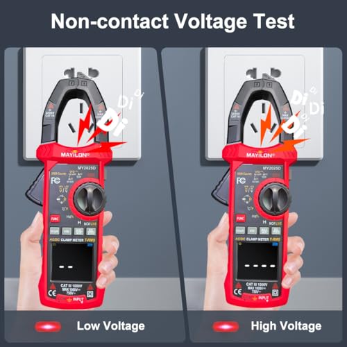 Digital Clamp Meter, 10000count Auto Ranging Multimeter, Voltmeter Supports 1000V AC/DC Voltage, 1200A AC/DC Current, Resistance, Capacitance, Continuity, Live Wire Test, NCV