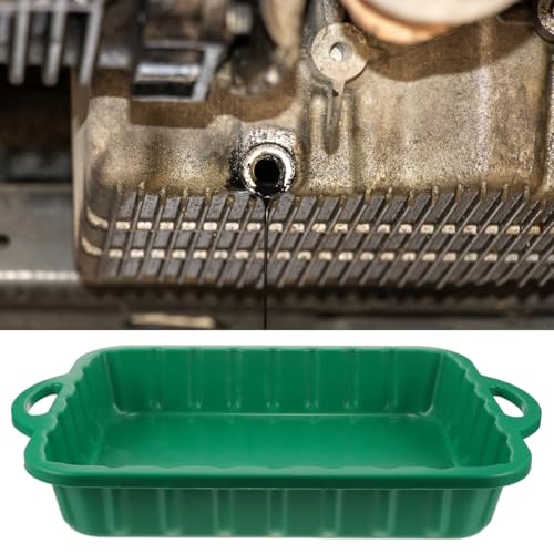 Abaodam 23.62X15.35X3.54In Large Plastic Oil Drain Pan with Leakproof Edges Non-Spill Pour Spout for Car and Motorcycle Engine Oil Transmission Fluid Coolant Collection