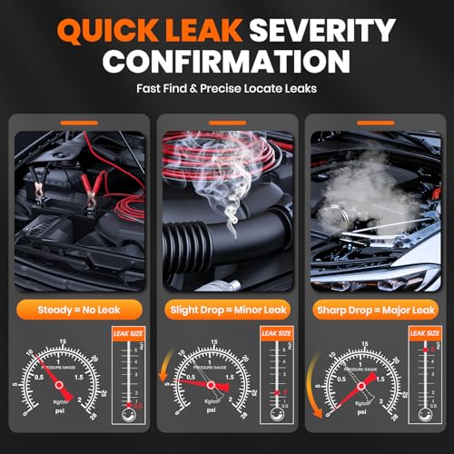 ANCEL S3000-US Automotive Smoke Machine Leak Detector with Built-in Air Compressor, Smoke Tester Automotive for EVAP, Vacuum, Fuel System with Pressure Gauge & Adjustable Flowmeter