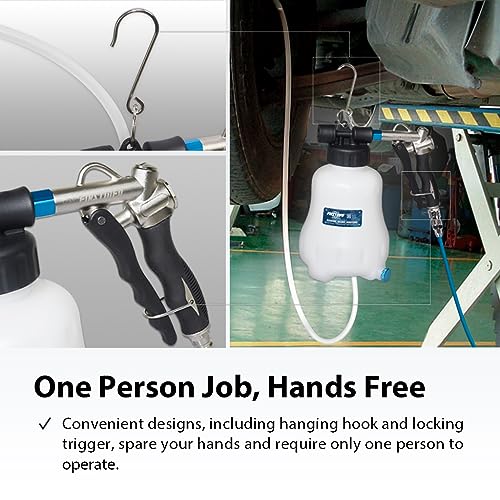FIRSTINFO Patented 1.1L Vacuum Brake Bleeder, Hands-Free Operation | Air-powered vacuum • One-person operation • Stable base design • Brake/clutch service • Made in Taiwan - size: 1.1L