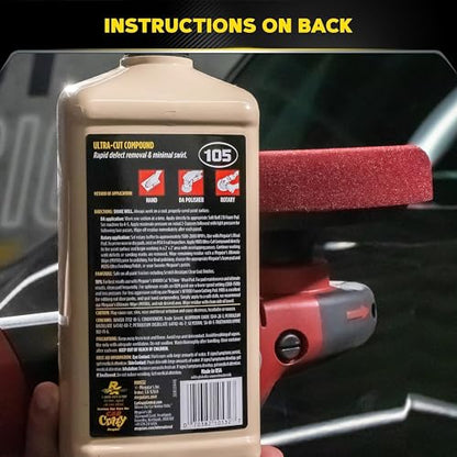 Meguiar’s Mirror Glaze Ultra-Cut Compound, Car Polishing Compound for Car Paint to Remove Light Defects and Restore Clarity; Use On Cars, Trucks & Suvs - 32 Fl Oz - size: 32 Oz, style: Ultra-Cut Compound