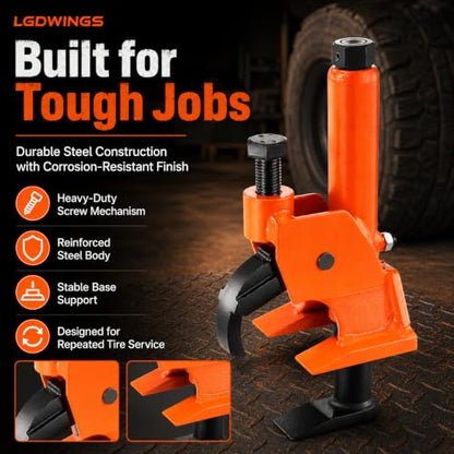 Manual Tire Bead Breaker Tool, Professional Heavy Duty Hand Held Tire Changer with Rubber Pad Protector for ATV, Tractor, Lawn Mower, Truck & Car Tires (Orange)
