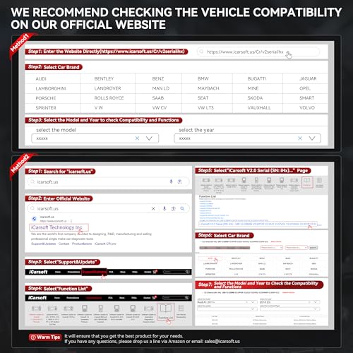 iCarsoft VAWS V2.0 2026 Ver All System Diagnostic Tool for VW Audi Bentley Bugatti Seat Man LD Skoda Etc 9 Services Live Data Battery Test OBD2 Scanner Lifetime Free Update Check Engine Code Reader