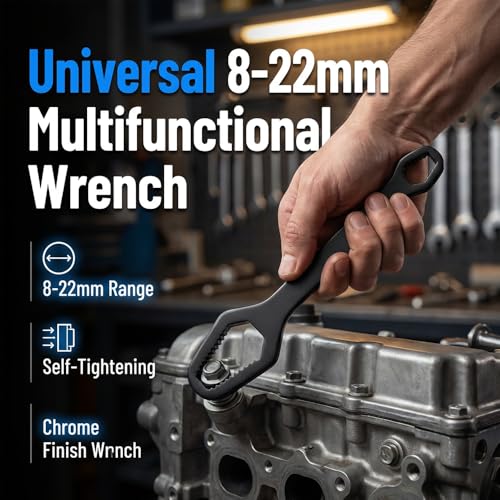 ROWPOZ 4Pcs Double-Ended Multifunctional Universal Wrench, 3mm-22mm Self-Adjusting Wrench Set All in One Tool, Outdoor Riding Home Car Repair Tools for Auto Repair ﻿
