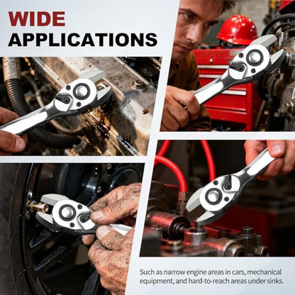 HARFINGTON Drive Crowfoot Wrench 3/8 Inch 15mm Metric Flare Nut Wrench CR-V Steel Electroplating Open End Crowfoot Spanner for Automotive Repair Mechanics, Bright Silver - size: 3/8 Inch x 15mm