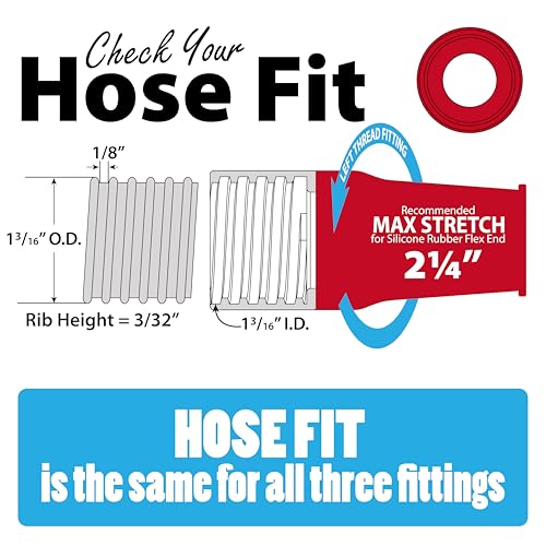 Sili Flex Dust Collection Hose Fittings 3 Pack - size: 3 Fittings Only