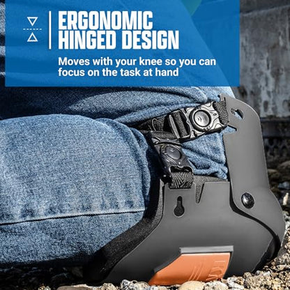 Sellstrom Ultra Flex KneePro Hybrid Professional Knee Pads for Men & Women with Built-in Gel Pack & Foam Cushioning & Heavy Duty Hard Outer Shell - Adjustable Straps with Quick-Clips & Ergonomic Metal Hinges - for Construction Work, Gardening, Roofing, Fl