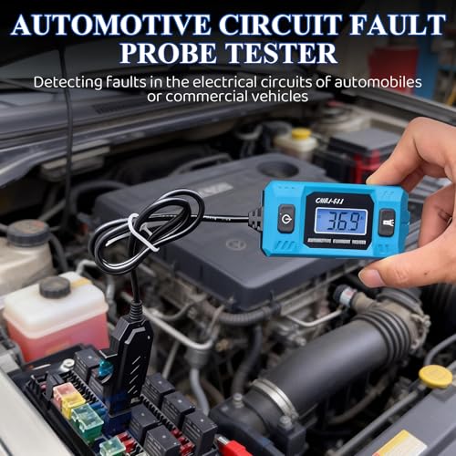 Automotive Circuit Fault Probe Tester, Portable High-Precision 20A 48V Car Circuit Probe Tester with Led Display & Front Lighting, Car Relay Fuse Blade Checker for Various Vehicles